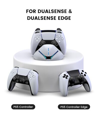 PS 5 Controller Charger Station for DualSense & Edge - Just Drop & Charge - Dual Charging Dock Compatible with PlayStation5 Controller, Space-Saving Stand for PS 5 Accessories (L) in Saudi Arabia