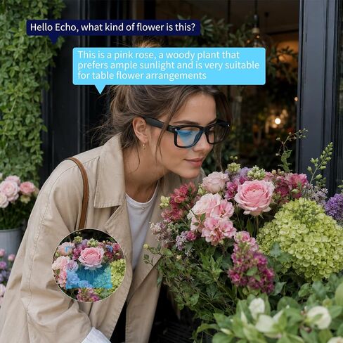 AI Smart Glasses with Camera and Bluetooth - 4K EIS Anti Shake Video & Photo Capture,Real Time Translation,Recording Sunglasses,AI Assistant with ChatGPT,Object Recognition,One-Click Video Creation in Saudi Arabia
