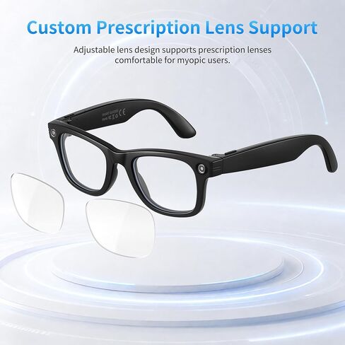 AI Smart Glasses with Camera and Bluetooth - 4K EIS Anti Shake Video & Photo Capture,Real Time Translation,Recording Sunglasses,AI Assistant with ChatGPT,Object Recognition,One-Click Video Creation in Saudi Arabia