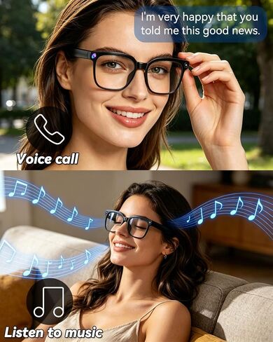 Smart Glasses with Camera, 8MP Anti-Shake Photochromic Smart Glasses | 1200P HD Video, Real Time Translation, AI Voice Assistant, Open Earbuds, Travel, Work in Saudi Arabia