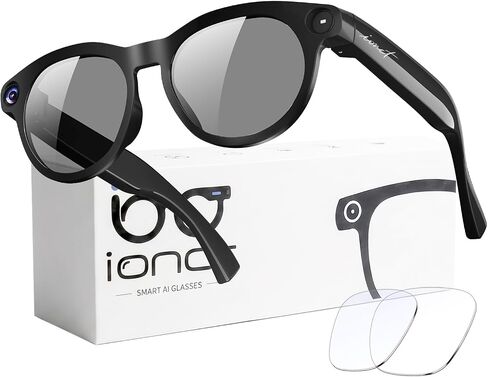 AI Smart Glasses with Camera, 8MP HD Video, Real-Time Translation | Photo Capture,Object Recognition,80min Video Time,Open-Ear Music, Bluetooth Calls, AI Assistant in Saudi Arabia