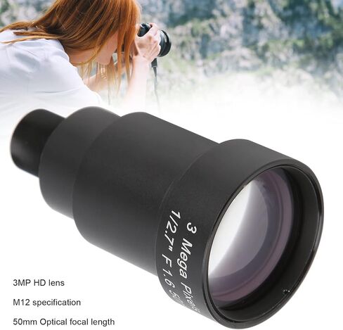 3MP HD Lens, 50mm Optical Focal Length Single Board Lens M12 Security Camera Len, F1.6 Aperture, Wide Angle, for CCTV Security Web Camera in Saudi Arabia