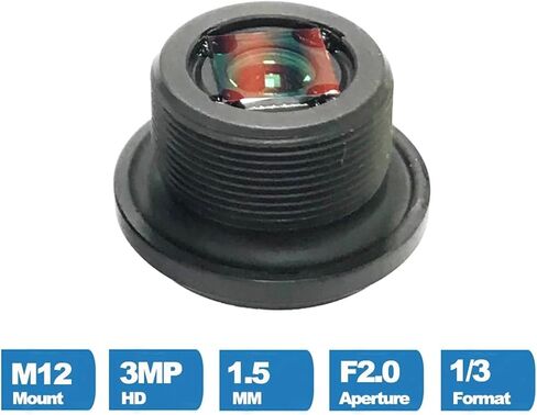 Fisheye Camera Lens 1.5mm HD 3 Megapixel M12 X P0.5 Mount 1/3" F2.0 Waterproof IP68 with 650nm IR Filter for Cameras in Saudi Arabia