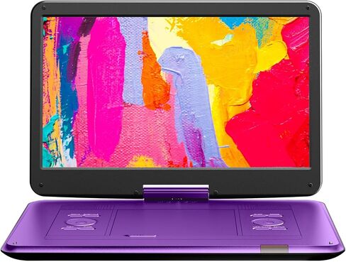 YOTON 17.5" Portable DVD Player, 15.6" Large HD Swivel Screen, Black | 6-Hour Battery, Dual Stereo Speakers, TV Sync, USB, SD Card, Multiple Disc Formats, Road Trips, Home Use, Kids, Seniors in Kuwait
