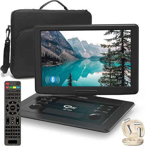مشغل DVD محمول 9.5 بوصة مع شاشة عرض دوارة 7.5 بوصة، بطارية مدمجة قابلة للشحن لمدة 5 ساعات، مشغل DVD للسيارة، يدعم بطاقة SD/USB/CD/DVD وتنسيقات الأقراص المتعددة، مكبر صوت عالي الحجم in Kuwait