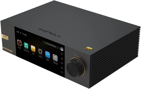 Eversolo Play | Music Streamer with DAC & Amplifier 60W×2ch(8Ω) / 110W×2ch(4Ω) | 5.5" LCD Touchscreen, Support Room Correction & Multi Room System, Stream Qobuz, Tidal&More | Black (CD Edition) in Saudi Arabia