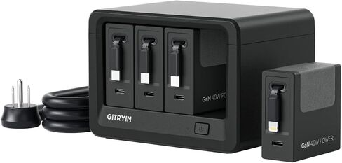 12-in-1 Desktop Charging Station, 160W USB Retractable GaN Charger | Modular Charging Hub for Multiple Device, 3 Retractable Type-C Chargers, 1 Lightning, 4 AC, 4 USBC, 33.5in Cables, Black in Saudi Arabia