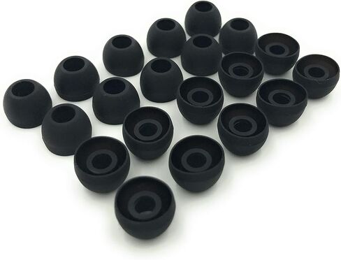 10 Pairs Medium Earbud Tips Silicone Replacement Ear Bud Tips – Black in Saudi Arabia