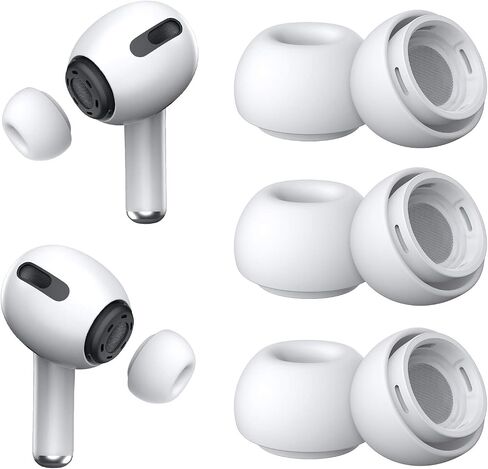 3 Pairs Replacement Ear Tips for AirPods Pro 2nd & 1st(S/M/L, White) | with Noise Reduction Hole, Silicone Ear Tips with Portable Storage Box, Fit in the Charging Case in Saudi Arabia