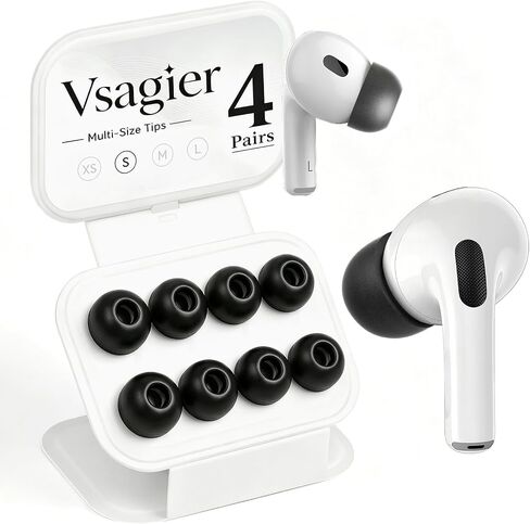 4 Pairs Replacement Ear Tips Buds for AirPods Pro 1st/2nd Gen, White in Saudi Arabia