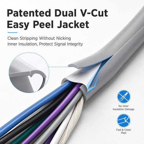 RECOIL SW11C16-20 كابل مكبر صوت 20 قدم 11 موصل 16AWG Pure OFC صوت السيارة | سترة فائقة المرونة وسهلة التقشير، 5 أزواج من سلك مكبر الصوت + سلك تحكم عن بعد in Kuwait