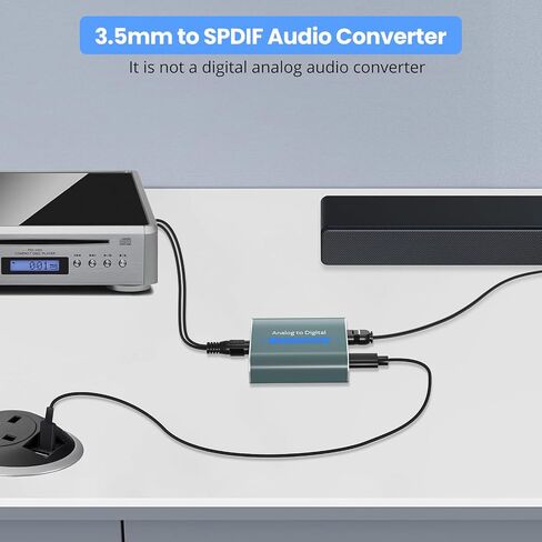 Analog to Digital Audio Converter 6.5ft Long RCA to Optical Audio Adapter | 3.5mm Jack In Optical Signal Out with 3.5mm to RCA and Optical Cable for TV Amplifier Speaker/Soundbar/Home Theater(Only PCM) in Saudi Arabia