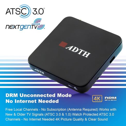 NextGen TV Box Gen 2 ATSC 3.0 & ATSC 1.0 Digital Converter Box | 64GB Built-in Storage | Over-the-Air TV Tuner & Receiver | 4K HDR | Wi-Fi & Bluetooth | Built-in DVR Recording in Saudi Arabia