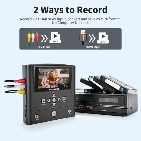 VHS to DVD Recorder & Digital Converter, AV & HDMI Inputs | No computer needed. Record from VCRs, VHS players and camcorders to DVD, USB, SD or HDD; play recordings on the unit or TV in Saudi Arabia