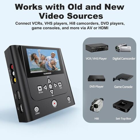 VHS to DVD Recorder & Digital Converter, AV & HDMI Inputs | No computer needed. Record from VCRs, VHS players and camcorders to DVD, USB, SD or HDD; play recordings on the unit or TV in Saudi Arabia
