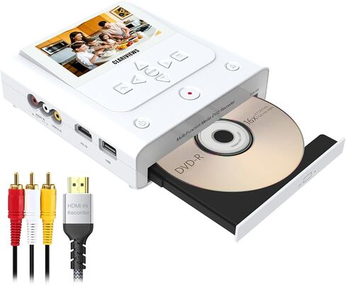 VHS to DVD Recorder & Digital Converter, AV/HDMI Inputs, No Computer Needed | Record from VCRs, VHS players, Hi8 and MiniDV camcorders to DVD, USB, SD or HDD; play back recordings on the recorder or TV in Saudi Arabia