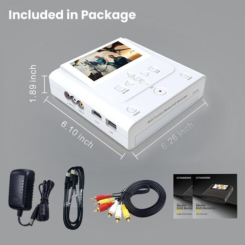 VHS to DVD Recorder & Digital Converter, AV/HDMI Inputs, No Computer Needed | Record from VCRs, VHS players, Hi8 and MiniDV camcorders to DVD, USB, SD or HDD; play back recordings on the recorder or TV in Saudi Arabia