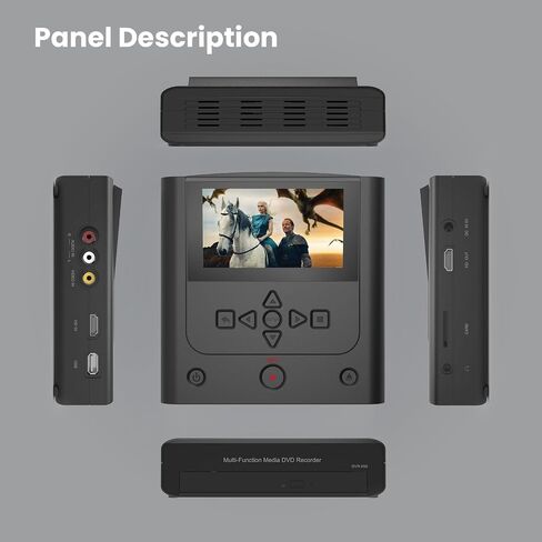 VHS to DVD Recorder, VCR to DVD Recorder-Convert Photos and Videos Between VHS,VCR,Memory Card，DVD and USB. Phone can use a Free app to Burn Videos and Photos, Also has TV Recording Function（Black） in Saudi Arabia