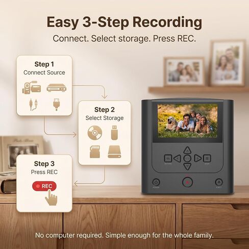 Standalone VHS to DVD Recorder with HDMI Real-Time Recording, No PC, Clariviews DVR450 All-in-One VHS & Camcorder Tape to DVD Converter, Wireless Transfer, Save to DVD, SD, USB, External HDD in Saudi Arabia