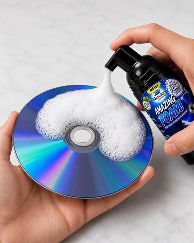 Cleaning Solution Spray Foam for Blu Ray Discs - Professional Optical Disc Cleaner for BluRay Discs, Safe Anti-Static Cleaning Fluid Set with Microfiber Cloth Glove in Saudi Arabia