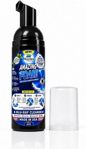 Cleaning Solution Spray Foam for Blu Ray Discs - Professional Optical Disc Cleaner for BluRay Discs, Safe Anti-Static Cleaning Fluid Set with Microfiber Cloth Glove in Saudi Arabia