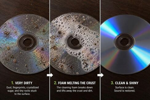Cleaning Solution Spray Foam for Blu Ray Discs - Professional Optical Disc Cleaner for BluRay Discs, Safe Anti-Static Cleaning Fluid Set with Microfiber Cloth Glove in Saudi Arabia