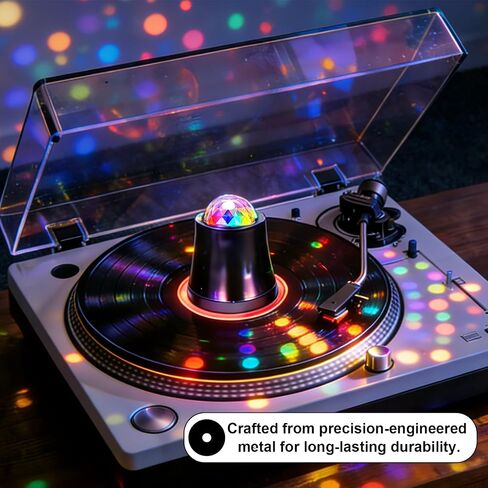 300g Vinyl Record Weight Stabilizer with LED Ambient Light, Premium Metal Turntable Weight with Protective Pad, Boosts Sound Quality, 2 Modes 10 Light Patterns, Type-C Cable for LP Record Player-Black in Saudi Arabia