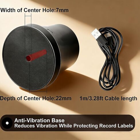 300g Vinyl Record Weight Stabilizer with LED Ambient Light, Premium Metal Turntable Weight with Protective Pad, Boosts Sound Quality, 2 Modes 10 Light Patterns, Type-C Cable for LP Record Player-Black in Saudi Arabia