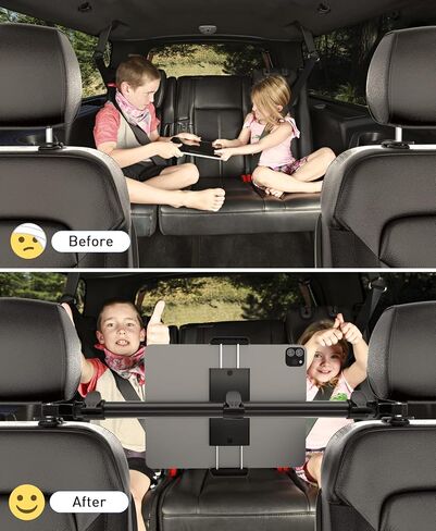 Tryone Car Tablet Holder Mount for iPad: Headrest Tablet Stand for Car Back Seat Compatible with iPad Pro Air Mini | Galaxy Tab | Kindle Fire HD | Switch OLED or Other 4.7-16.1" Devices in Saudi Arabia