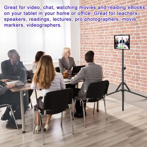 Ipad Tripod Stand, with 65 inch Height Adjustable iPad Stand Holder & iPad Floor Stand with 360° Rotating iPad Tripod Mount for iPad Pro, iPhone, Kindle, and All 4.5-12.9 Inch Tablets in Saudi Arabia