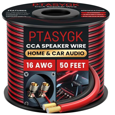 16 Gauge Speaker Wire 50ft 2-Conductor CCA Home Theater Surround in Saudi Arabia