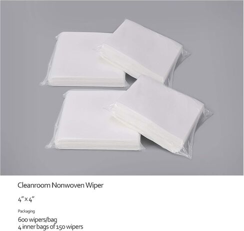 AAwipes Cleanroom Wipers 4x 4 (1200 Pcs, Cellulose/Polyester Blend, Grade A, 68GSM) Lint Free Wipes 4" x 4" for Lab, Electronics, Pharmaceutical, Printing and Semiconductor Industries in Kuwait