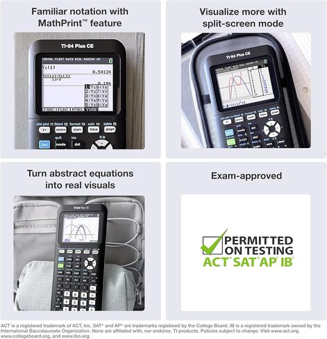 Texas Instruments TI-84 Plus CE Color Graphing Calculator, Black | Computer version included, USB charging, Full color, Faster than TI-84 Plus in Kuwait
