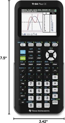 Texas Instruments TI-84 Plus CE Color Graphing Calculator, Black | Computer version included, USB charging, Full color, Faster than TI-84 Plus in Kuwait
