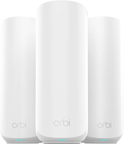 NETGEAR Orbi 370 WiFi 7 Mesh System Dual-Band, Up to 6,000 sq ft, 3 Pack | Mesh Router + 2 Satellite Extenders, Up to 5 Gbps, 70 Devices, Security Features, 2.5 Gig Internet Port (RBE373) in Saudi Arabia