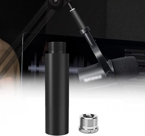 Mic Stand Extension Tube, 5/8" Female to 5/8" Male Microphone Extension Pipe Microphone Stand Extender with 2 Screw Aadpters for Desk Boom Arm Stands, 2Pcs in Saudi Arabia