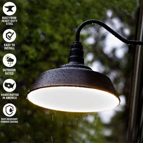 16" Gooseneck Large Barn Light 20" Dome | Outdoor Barn | Matte Black in Saudi Arabia