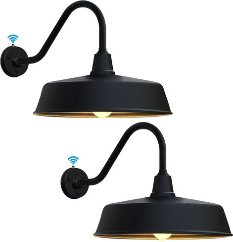 JOESA 15" Large Outdoor Barn Lights, Dusk to Dawn Gooseneck, 2-Pack in Saudi Arabia