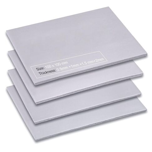 Aairhut 4 Pack 13 W/m.K Thermal Pads, 100 x 100 mm x [0.5 mm+1 mm+1.5 mm+2 mm] Silicone Cooling Pad Non Conductive Heat Resistance Extreme Odyssey Cover with Dual Self-Adhesive Films for PC Laptop PS4 in Saudi Arabia