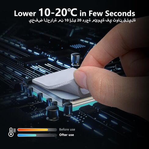Aairhut 4 Pack 13 W/m.K Thermal Pads, 100 x 100 mm x [0.5 mm+1 mm+1.5 mm+2 mm] Silicone Cooling Pad Non Conductive Heat Resistance Extreme Odyssey Cover with Dual Self-Adhesive Films for PC Laptop PS4 in Saudi Arabia