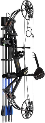 Sanlida Dragon X7 Ready to Hunt Compound Bow Package for Adults, Archery Compound Bow and Arrow Set, 0-70 Lbs Draw Weight, No Bow Press Needed, RH Only, Limited Life-time Warranty in Kuwait