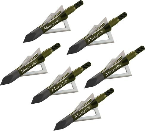Muzzy Bowhunting 3 Blade Archery Arrow Broadhead 100 or 125 Grain - 6 Pack in Kuwait