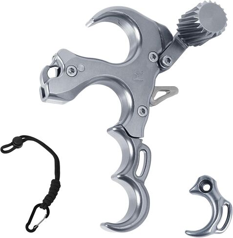 Archery Accessory with Wrist Strap, Adjustable 3-Finger Aluminum Alloy Archery Equipment with Adjustment Tool, Ergonomic Design for Left and Right Hand Use in Saudi Arabia