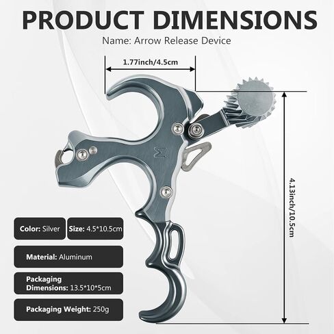 Archery Accessory with Wrist Strap, Adjustable 3-Finger Aluminum Alloy Archery Equipment with Adjustment Tool, Ergonomic Design for Left and Right Hand Use in Saudi Arabia