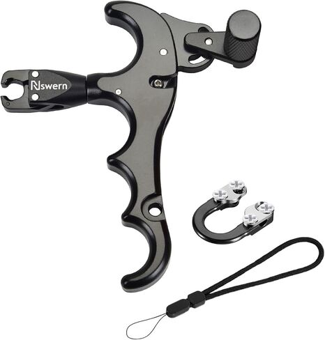 Bow Release Thumb Archery 4 Finger Release-Bow Trigger 360° Rotatable Thumb Release for Compound Bow in Saudi Arabia