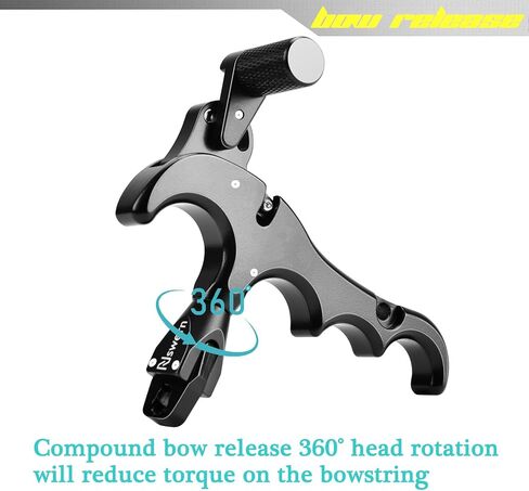 Bow Release Thumb Archery 4 Finger Release-Bow Trigger 360° Rotatable Thumb Release for Compound Bow in Saudi Arabia