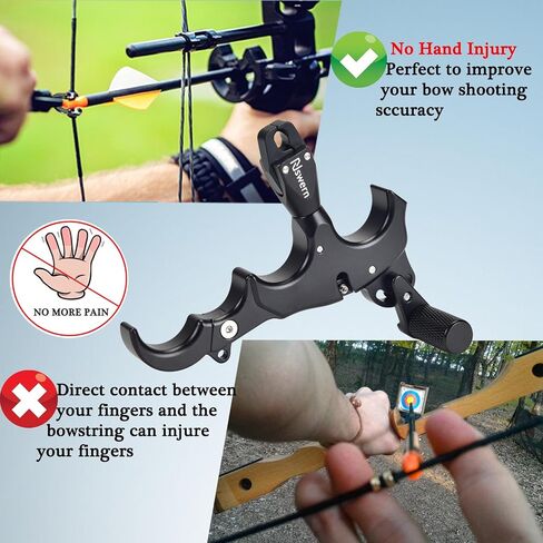 Bow Release Thumb Archery 3/4 Finger Release-Bow Trigger 360° Rotatable Thumb Release for Compound Bow in Saudi Arabia