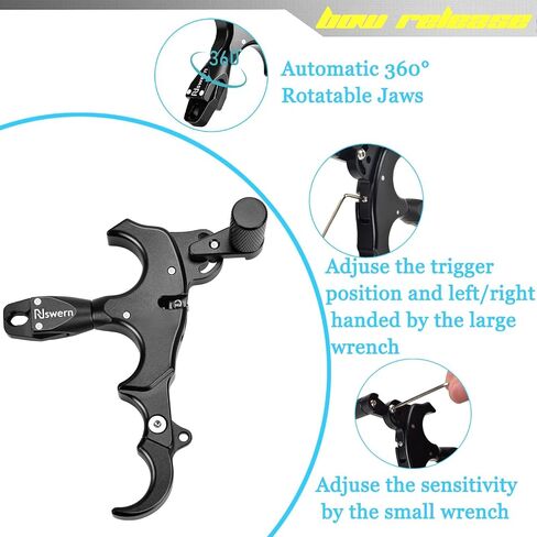 Bow Release Thumb Archery 3/4 Finger Release-Bow Trigger 360° Rotatable Thumb Release for Compound Bow in Saudi Arabia