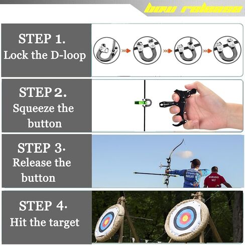 Bow Release Thumb Archery 3/4 Finger Release-Bow Trigger 360° Rotatable Thumb Release for Compound Bow in Saudi Arabia