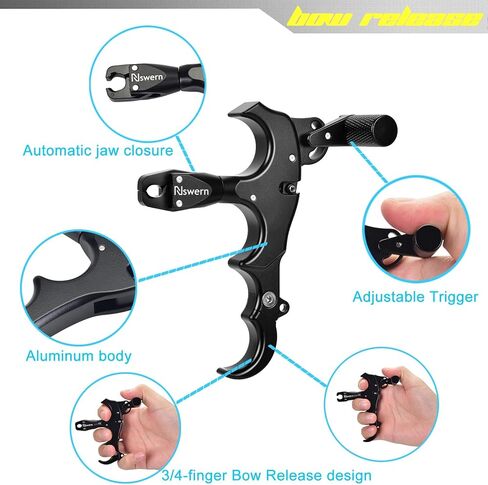 Bow Release Thumb Archery 3/4 Finger Release-Bow Trigger 360° Rotatable Thumb Release for Compound Bow in Saudi Arabia
